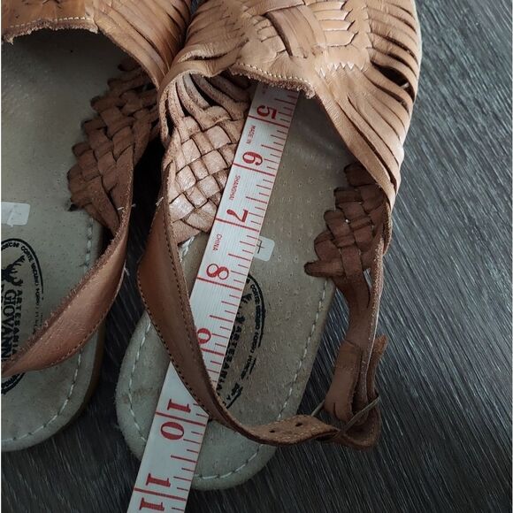 Authentic Hand Crafted Mexican Leather Huaraches Woven Sandals Tan Size 10 US - Picture 8 of 8